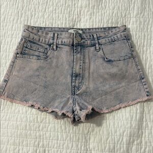 Denim Blue and Pink Women's Shorts